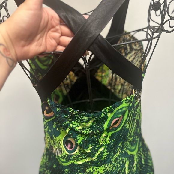 Ever Pretty Green Gold Embellished Slit Maxi Dress ( peacock design) - Picture 6 of 8